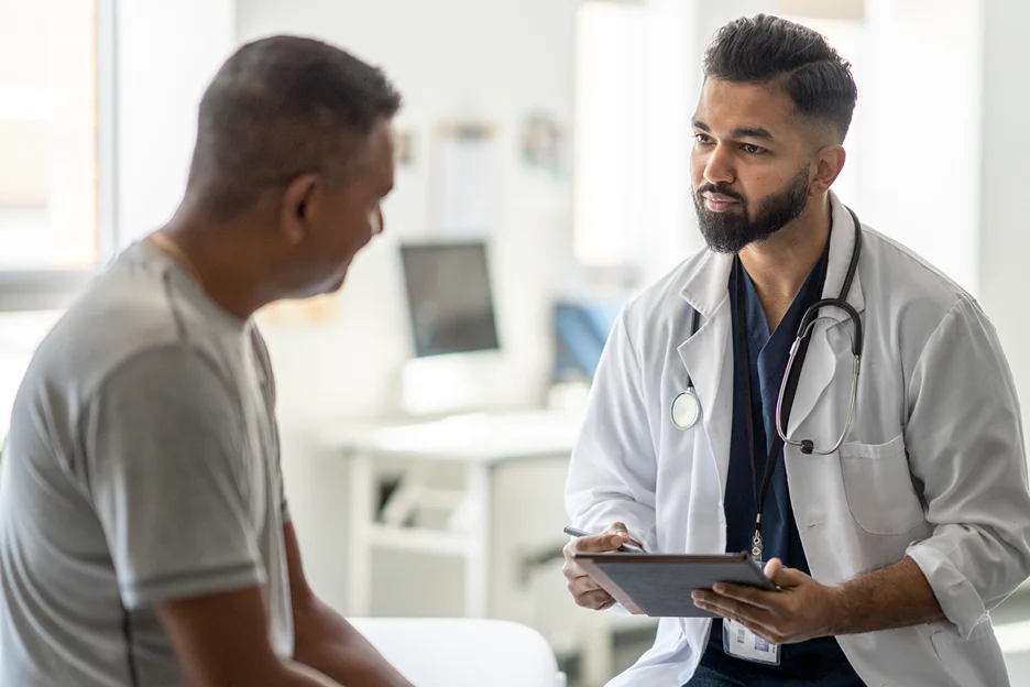 a man consults his doctor with regards to trt alternatives